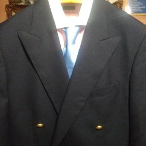 Ralph Lauren Navy Gold Six Button Double Breast Sport Jacket Size 42R